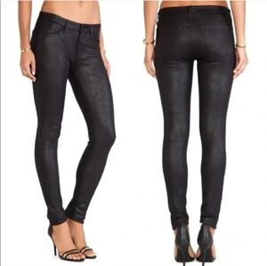 MOTHER The Looker Faux Suede Skinny Black Pants Jeans‎ 26